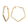 9ct Yellow Gold Pentagon Hoop Earrings