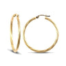 9ct Yellow Gold 34mm Twist Hoop Earrings