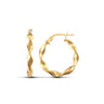 9ct Yellow Gold 20mm Super Light Twist Earrings