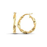 9ct Yellow Gold 22mm Frosted Hoop Earrings