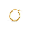9ct Yellow Gold 15mm Ultra Light Hoop Earrings