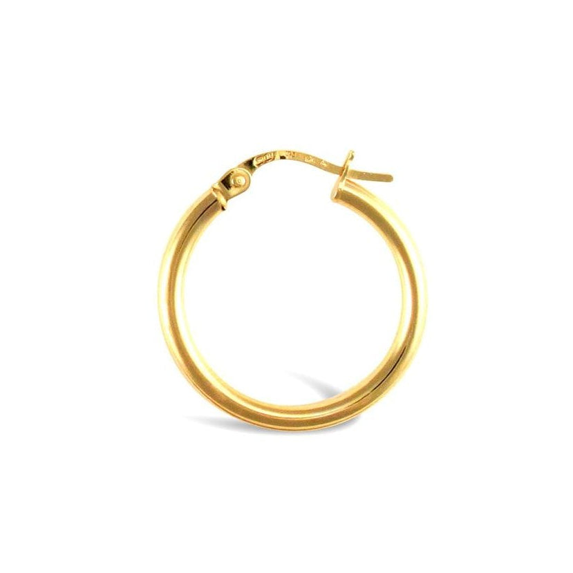 9ct Yellow Gold 20mm Ultra Light Hoop Earrings