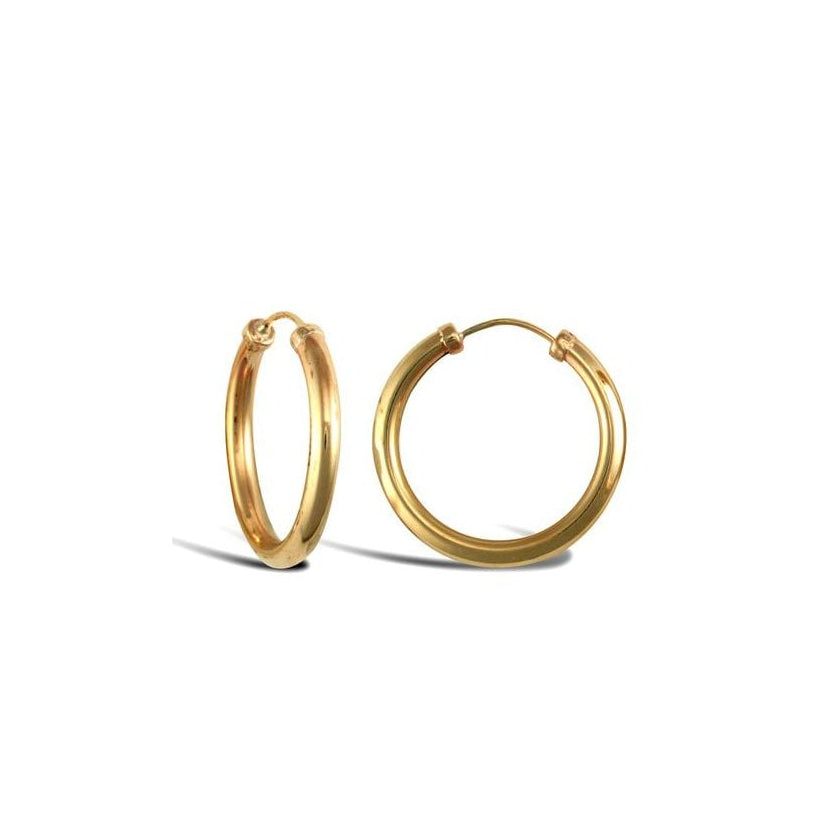 9ct Yellow Gold 20mm Hoop Earrings