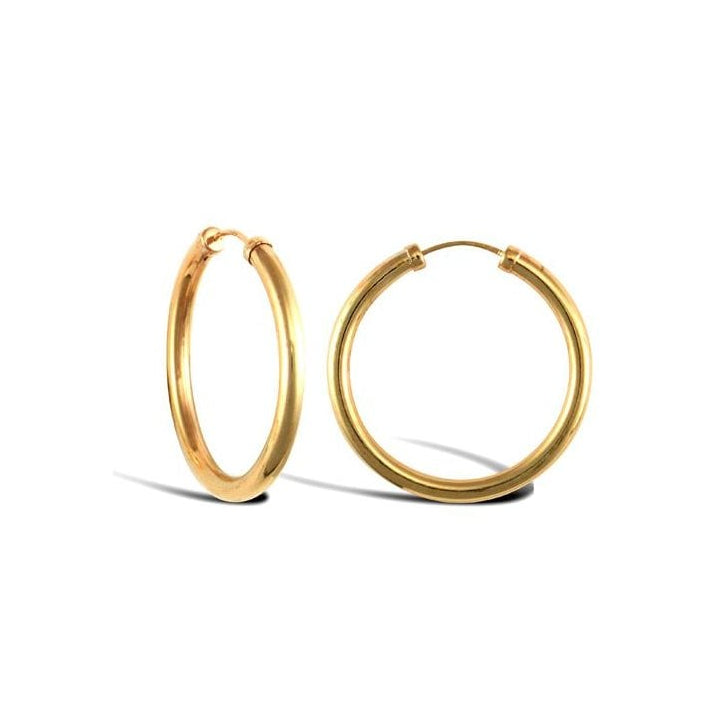 9ct Yellow Gold 25mm Hoop Earrings