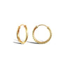 9ct Yellow Gold 15mm Diamond Cut Sleeper Hoop Earrings
