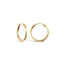 9ct Yellow Gold 18mm Diamond Cut Sleeper Hoop Earrings