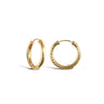 9ct Yellow Gold 18mm Diamond Cut Sleeper Hoop Earrings