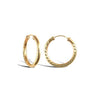 9ct Yellow Gold 20mm Diamond Cut Sleeper Hoop Earrings