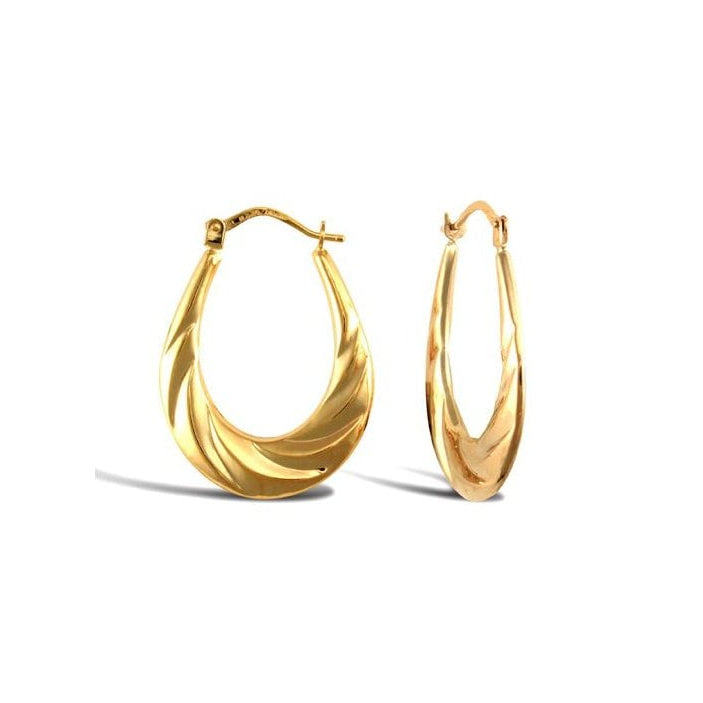 9ct Yellow Gold Patterned Earrings