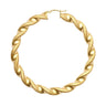 9ct Yellow Gold 60mm Frosted Twist Hoop Earrings