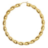 9ct Yellow Gold 70mm Frosted Twist Hoop Earrings