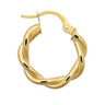 9ct Yellow Gold 15mm Double Twist Hoop Earrings