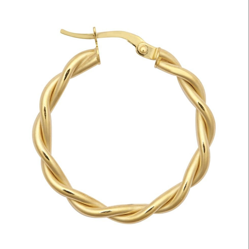 9ct Yellow Gold 25mm Double Twist Hoop Earrings