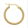 9ct Yellow Gold 18mm Ribbed Hoop Earrings