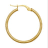 9ct Yellow Gold 24mm Ribbed Hoop Earrings