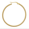 9ct Yellow Gold 36mm Ribbed Hoop Earrings