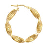 9ct Yellow Gold 27mm Greek Key Hoop Earrings