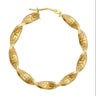 9ct Yellow Gold 37mm Greek Key Hoop Earrings