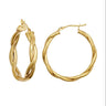9ct Yellow Gold 30mm Double Twist Hoop Earrings