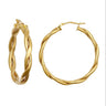 9ct Yellow Gold 35mm Double Twist Hoop Earrings