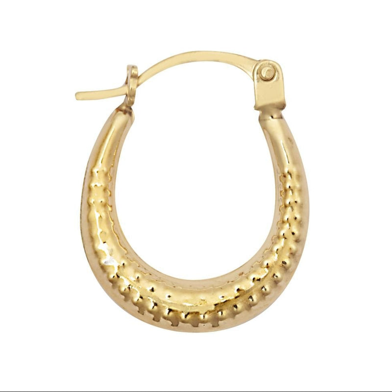9ct Yellow Gold 12mm Patterned Hoop Earrings