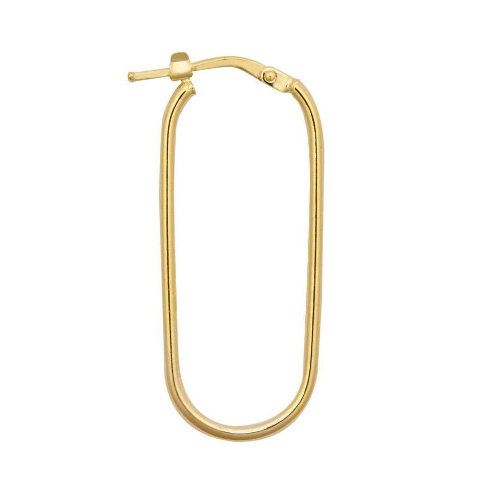 9ct Yellow Gold U Shaped Hoop Earring