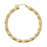 9ct Yellow Gold 36mm Square Twist Hoop Earrings