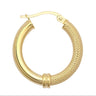9ct Yellow Gold 20mm Half Mesh Hoop Earrings