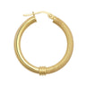 9ct Yellow Gold 26mm Half Mesh Hoop Earrings