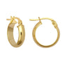9ct Yellow Gold 14mm D Shape Hoop Earrings