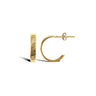 9ct Yellow Gold 14mm Half Hoop Stud Earrings