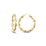 9ct Yellow Gold 27mm Barked Twist Earrings