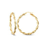 9ct Yellow Gold 37mm Barked Twist Earrings