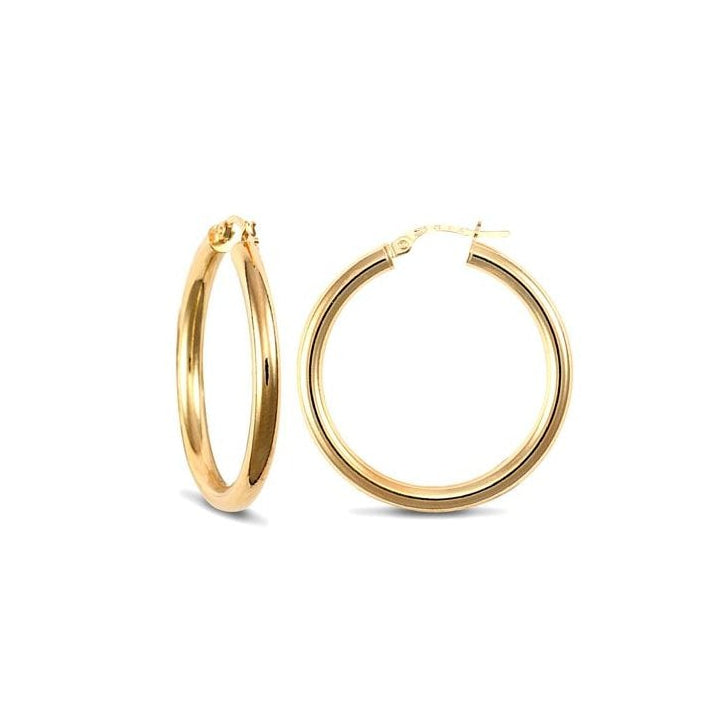 9ct Yellow Gold 30mm Hoop Earrings