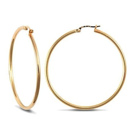 9ct Yellow Gold 45mm Hoop Earrings