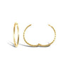 9ct Yellow Gold 12mm Diamond Cut Hinged Sleeper Hoops