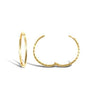 9ct Yellow Gold 14mm Diamond Cut Hinged Sleeper Hoops
