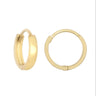 9ct Yellow Gold Plain 10mm Huggie Hoop Earrings