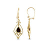 9ct Yellow Gold Garnet Drop Earrings