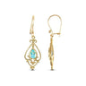 9ct Yellow Gold Blue Topaz Drop Earrings