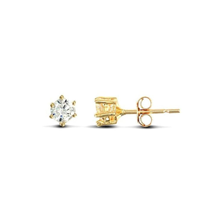 9ct Yellow Gold 3mm CZ Stud Earrings