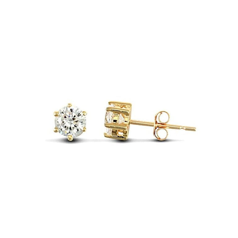 9ct Yellow Gold 4mm CZ Stud Earrings