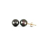 9ct Cultured 7mm Black Pearl Stud Earrings
