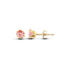 9ct Yellow Gold 3mm Pink CZ Stud Earrings
