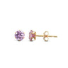 9ct Yellow Gold 3mm Light Purple CZ Stud Earrings