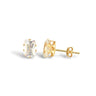 9ct Yellow Gold Rectangle CZ Stud Earrings