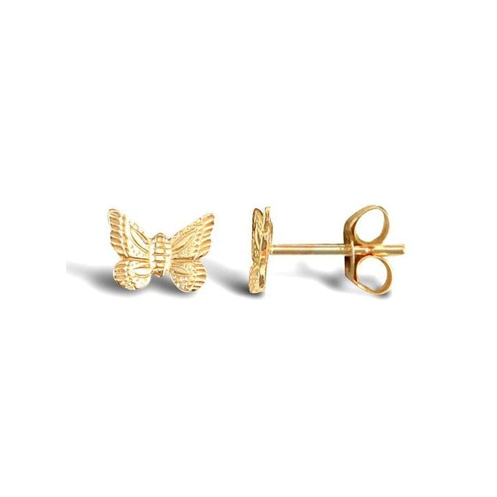 9ct Yellow Gold Butterfly Stud Earrings