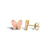 9ct Yellow Gold Enamel Butterfly Stud Earrings
