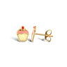 9ct Yellow Gold Enamel Cupcake Stud Earrings