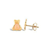 9ct Yellow Gold Enamel Teddy Bear Stud Earrings